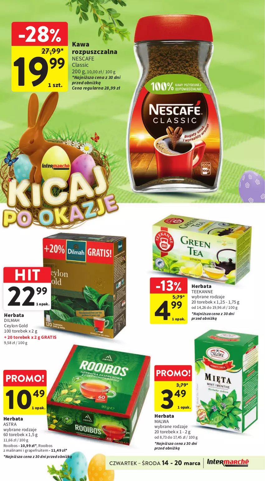 Gazetka promocyjna Intermarche - Gazetka Intermarche - ważna 14.03 do 20.03.2024 - strona 32 - produkty: Dilmah, Gra, Herbata, Kawa, Kawa rozpuszczalna, Teekanne