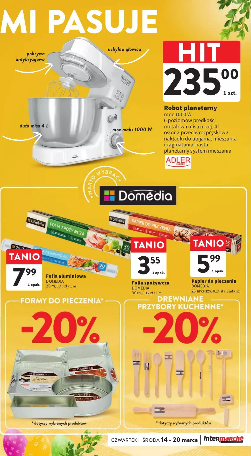 Gazetka promocyjna Intermarche - Gazetka Intermarche - ważna 14.03 do 20.03.2024 - strona 35 - produkty: Folia aluminiowa, Papier, Papier do pieczenia, Piec, Pokrywa, Robot, Robot planetarny