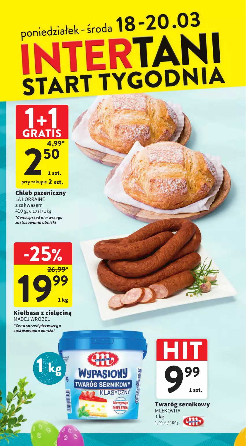 Gazetka promocyjna Intermarche - Gazetka Intermarche - ważna 14.03 do 20.03.2024 - strona 46 - produkty: Chleb, Gra, Kiełbasa, Madej Wróbel, Mleko, Mlekovita, Ser, Twaróg