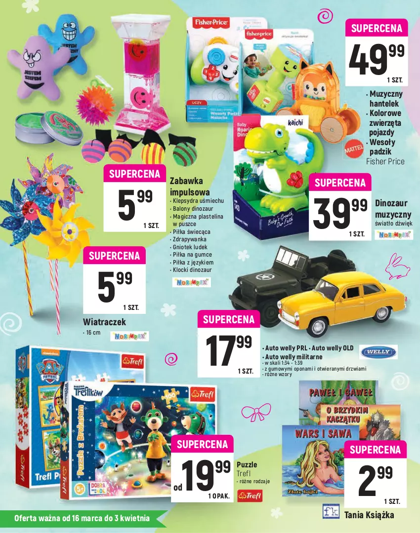 Gazetka promocyjna Intermarche - Katalog Wielkanocny - ważna 16.03 do 03.04.2021 - strona 12 - produkty: Balony, Barbie, Dinozaur, Drzwi, Fa, Gala, Klocki, Książka, Plastelina, Pojazd, Psi Patrol, Puzzle, Zabawka, Zwierzęta