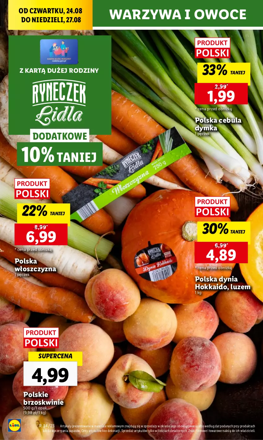 Gazetka promocyjna Lidl - GAZETKA - ważna 24.08 do 27.08.2023 - strona 24 - produkty: Brzoskwinie, Cebula, Chleb, Owoce, Ser, Warzywa, Warzywa i owoce