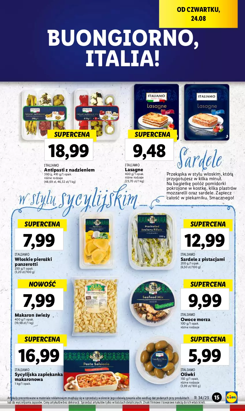 Gazetka promocyjna Lidl - GAZETKA - ważna 24.08 do 27.08.2023 - strona 33 - produkty: Lasagne, Makaron, Oliwki, Owoce, Owoce morza, Piec, Piekarnik, Pomidorki, Zapiekanka