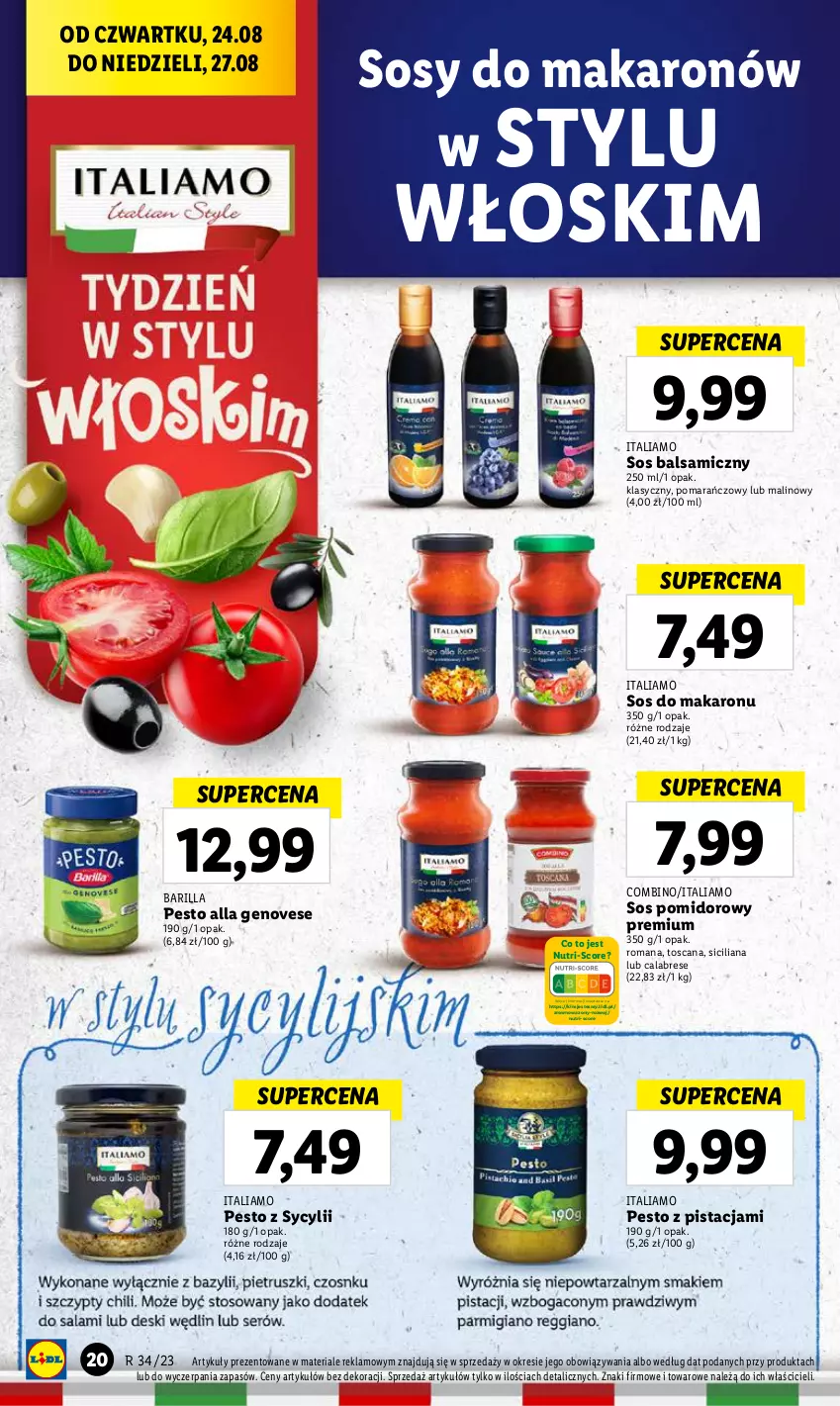 Gazetka promocyjna Lidl - GAZETKA - ważna 24.08 do 27.08.2023 - strona 38 - produkty: Barilla, Makaron, Pesto, Sos, Sos do makaronu, Sos pomidorowy, Wazon