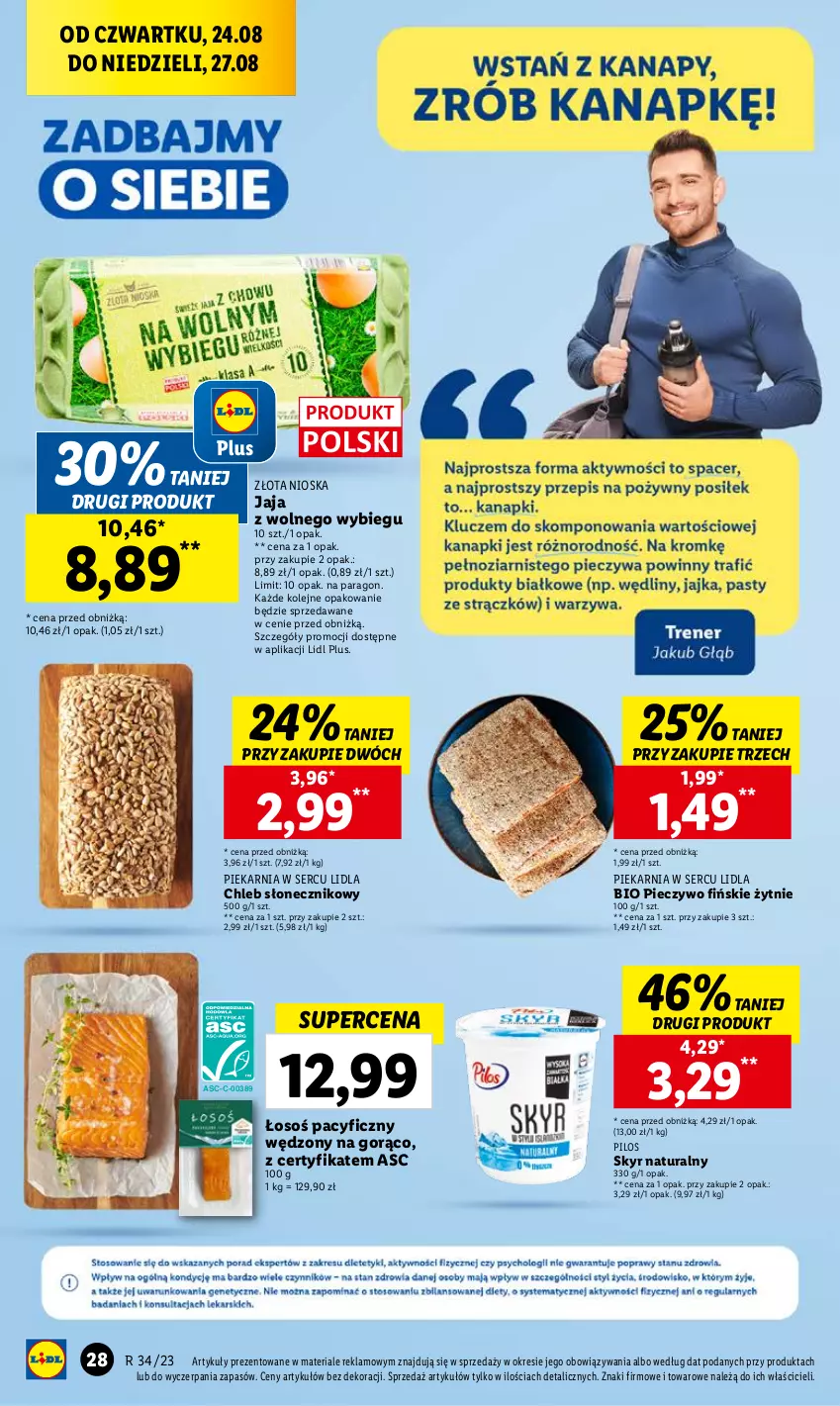 Gazetka promocyjna Lidl - GAZETKA - ważna 24.08 do 27.08.2023 - strona 46 - produkty: Chleb, Jaja, Jaja z wolnego wybiegu, Olej, Piec, Pieczywo, Pilos, Ser