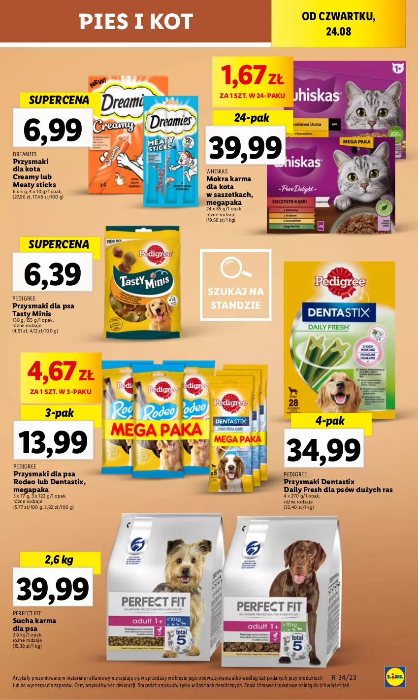 Gazetka promocyjna Lidl - GAZETKA - ważna 24.08 do 27.08.2023 - strona 69 - produkty: Mokra karma, Pedigree, Przysmaki, Sucha karma, Whiskas