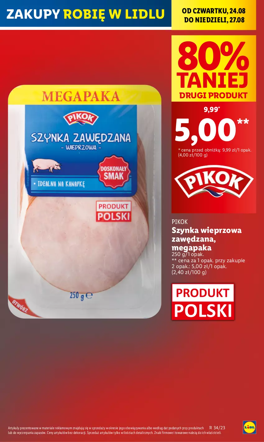 Gazetka promocyjna Lidl - GAZETKA - ważna 24.08 do 27.08.2023 - strona 7 - produkty: PIKOK, Szynka, Szynka wieprzowa