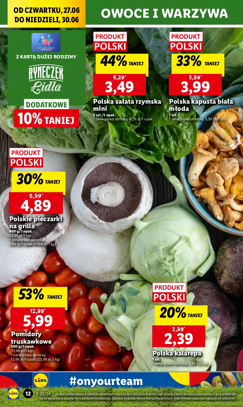 Gazetka promocyjna Lidl - GAZETKA - ważna 27.06 do 30.06.2024 - strona 12 - produkty: Chleb, Grill, Owoce, Piec, Pomidory, Sałat, Ser, Warzywa