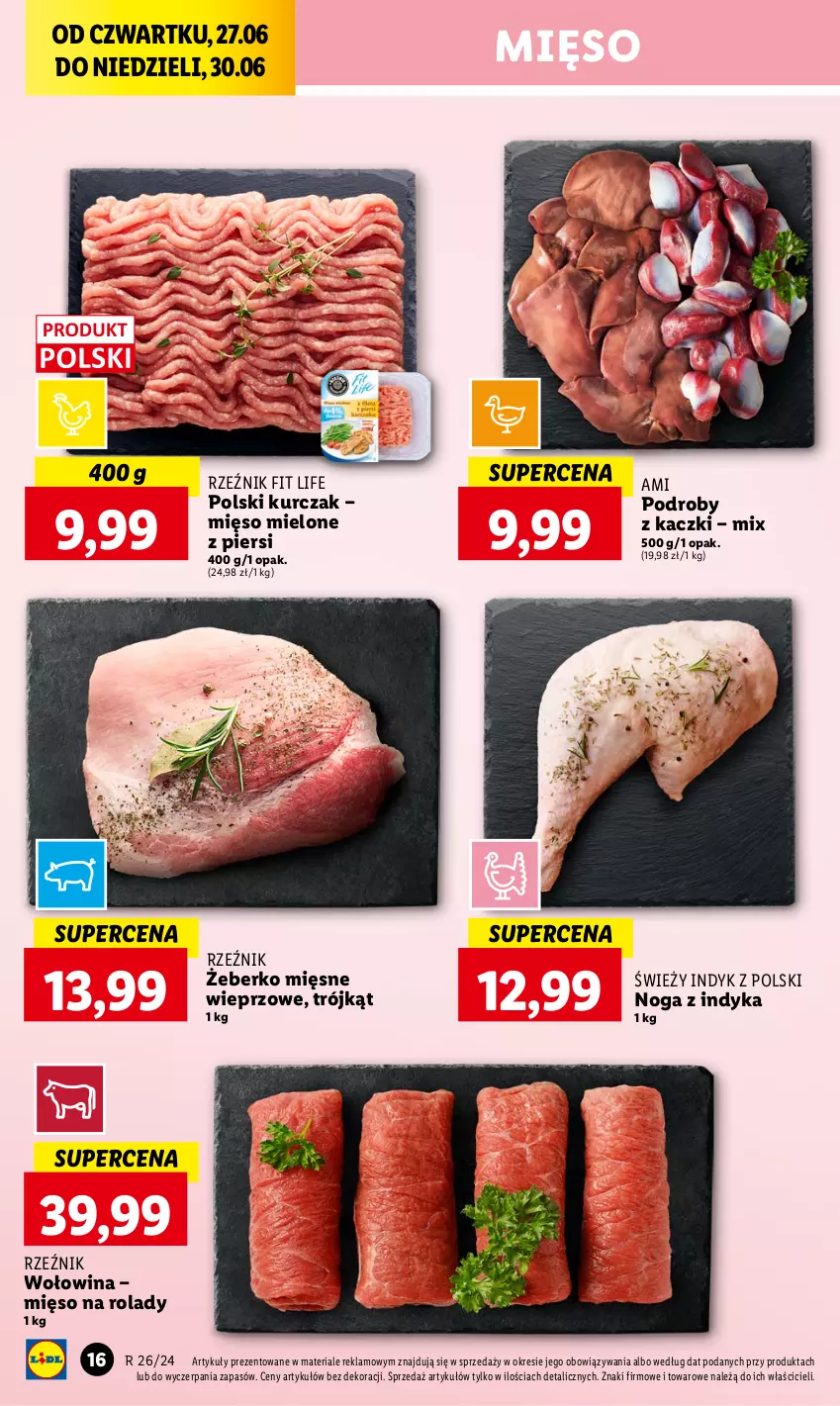 Gazetka promocyjna Lidl - GAZETKA - ważna 27.06 do 30.06.2024 - strona 18 - produkty: Kurczak, Mięso, Mięso mielone, Podroby z kaczki, Wołowina