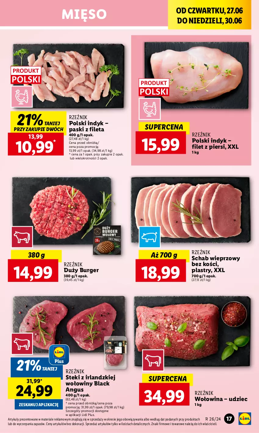 Gazetka promocyjna Lidl - GAZETKA - ważna 27.06 do 30.06.2024 - strona 19 - produkty: Burger, Lack, Mięso, Schab wieprzowy, Stek, Wołowina