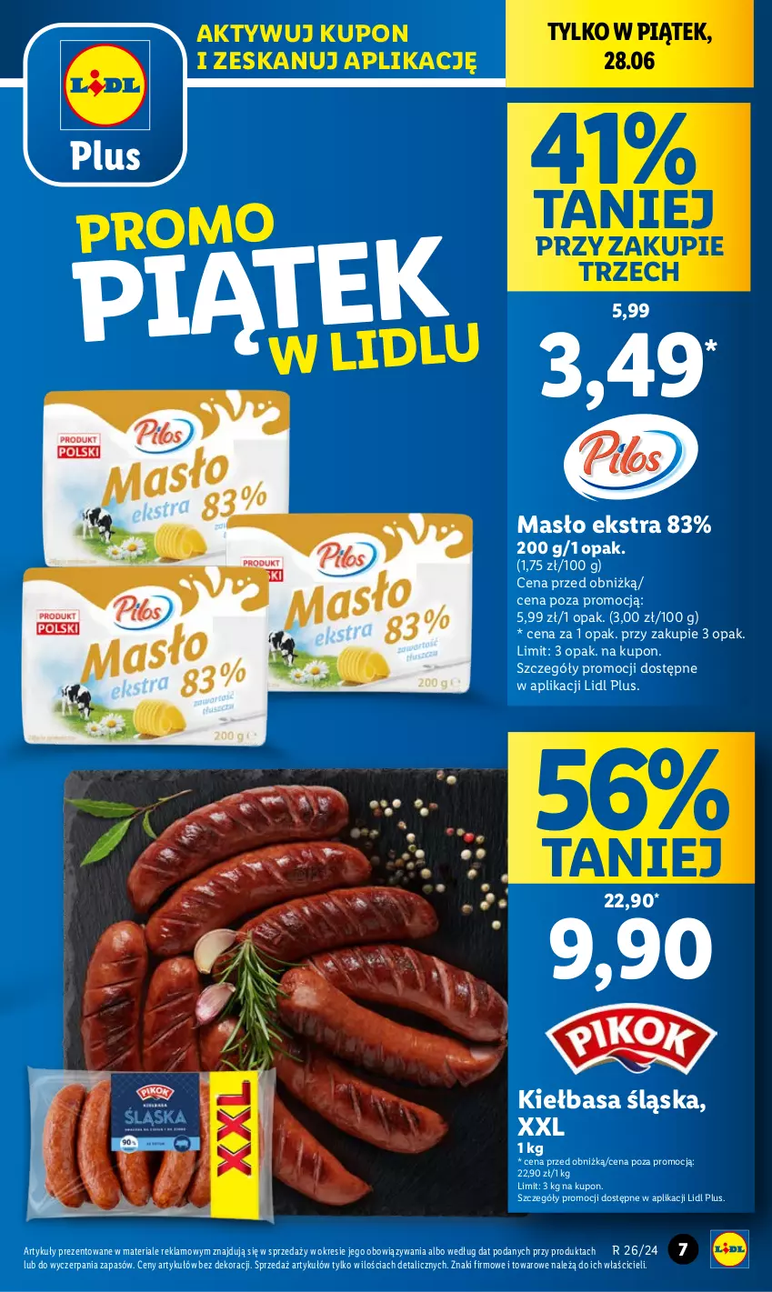 Gazetka promocyjna Lidl - GAZETKA - ważna 27.06 do 30.06.2024 - strona 7 - produkty: Kiełbasa, Kiełbasa śląska, Masło