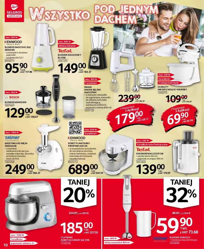 Gazetka promocyjna Selgros - Oferta przemysłowa - ważna 02.09 do 15.09.2021 - strona 10 - produkty: Blender, Braun, Dzbanek, Kubek, Maszynka, Mikser, Mikser ręczny, Mikser z misą, Pojemnik, Robot, Robot planetarny, Ser, Smoothie, Sok, Szatkownica, Szynka, Top