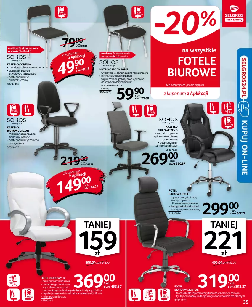 Gazetka promocyjna Selgros - Oferta przemysłowa - ważna 02.09 do 15.09.2021 - strona 35 - produkty: Biuro, Fotel, Gra, Krzesło, Rama, Siedzisko, Sok