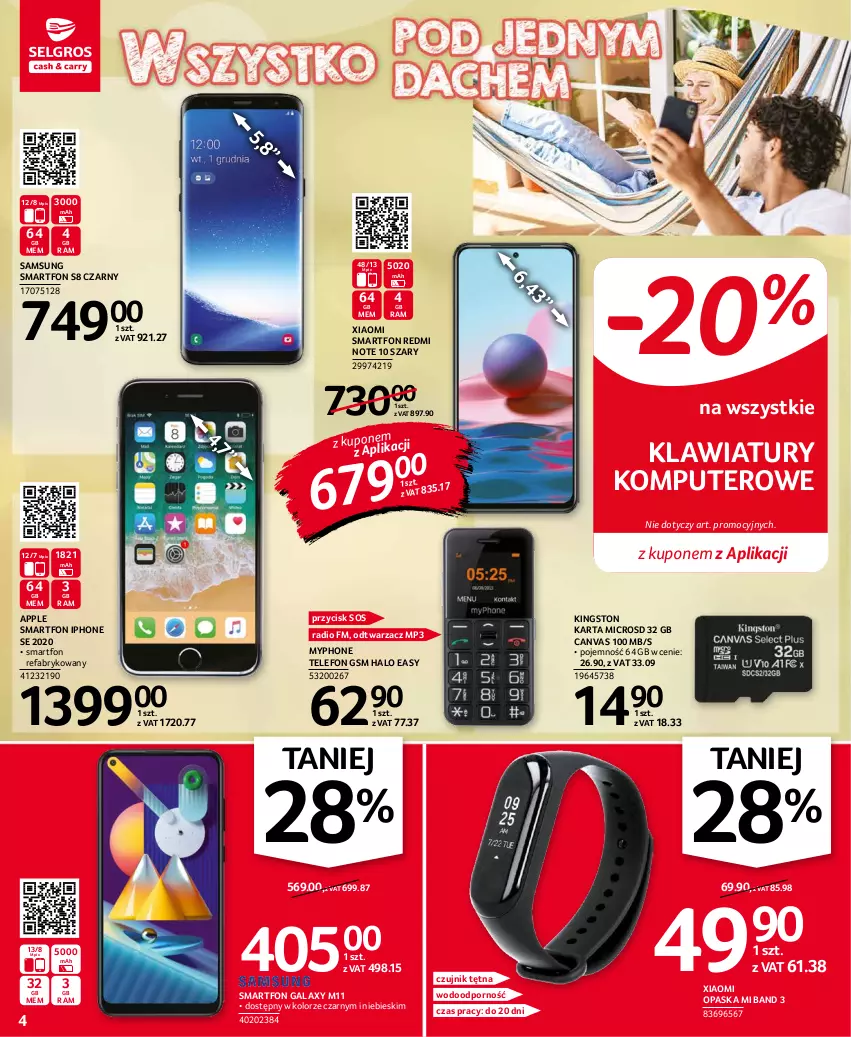 Gazetka promocyjna Selgros - Oferta przemysłowa - ważna 02.09 do 15.09.2021 - strona 4 - produkty: Fa, Gala, Halo, IPhone SE, Komputer, MyPhone, Opaska, Por, Redmi Note, Samsung, Smartfon, Sos, Telefon