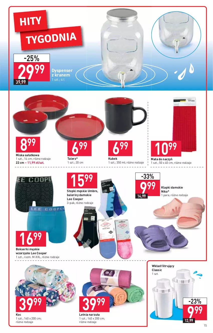 Gazetka promocyjna Stokrotka - Supermarket - ważna 29.07 do 04.08.2021 - strona 15 - produkty: Baleriny, Bokserki, Klapki, Koc, Kubek, Miska, Narzuta, Sałat, Ser, Talerz, Top, Wkład filtrujący