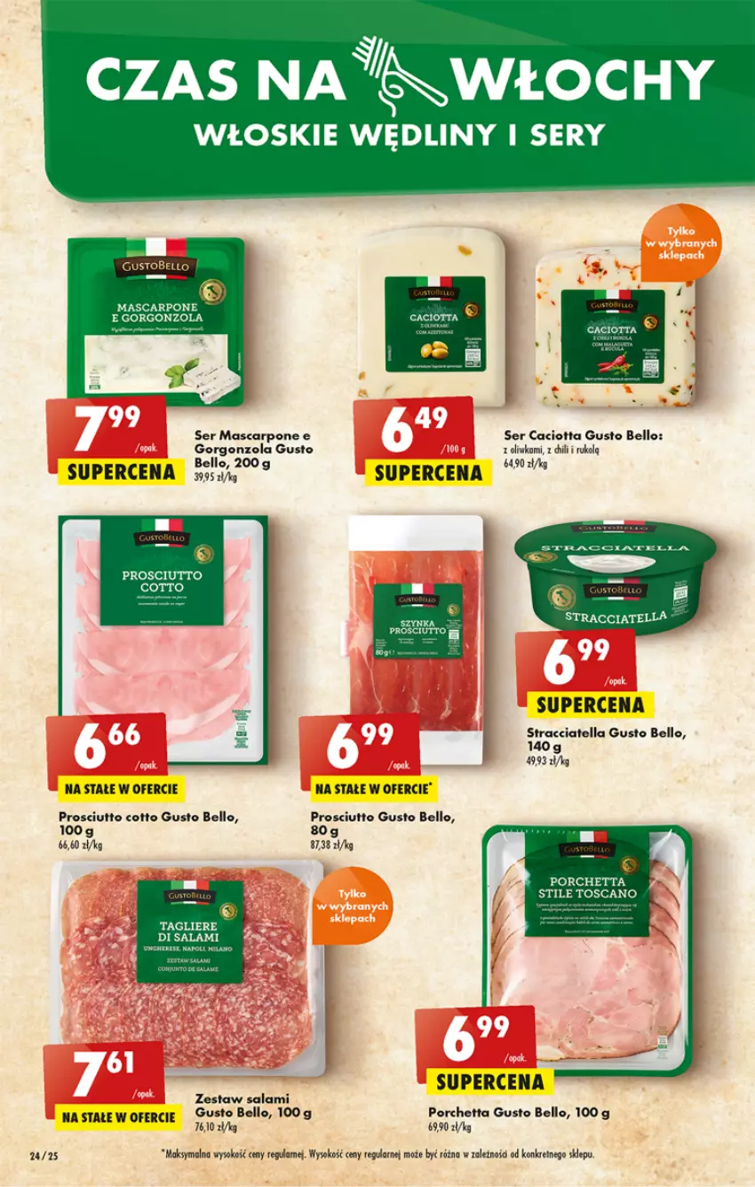 Gazetka promocyjna Biedronka - W tym tygodniu - ważna 21.07 do 27.07.2022 - strona 24 - produkty: Bell, Caciotta, Gorgonzola, Kret, Mascarpone, Por, Prosciutto, Salami, Ser, Sos