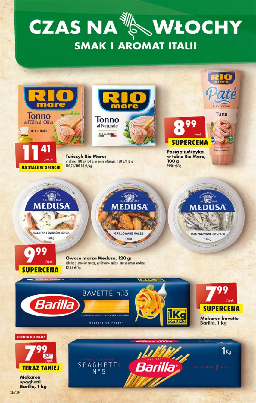 Gazetka promocyjna Biedronka - W tym tygodniu - ważna 21.07 do 27.07.2022 - strona 28 - produkty: Barilla, Fa, Grill, Makaron, Małże, Owoce, Owoce morza, Rio Mare, Sałat, Sałatka, Sos, Tera, Tuńczyk