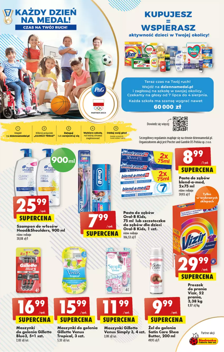 Gazetka promocyjna Biedronka - W tym tygodniu - ważna 21.07 do 27.07.2022 - strona 53 - produkty: Blend-a-Med, Dzieci, Gillette, Gillette Venus, Gra, Pasta do zębów, Sati, Szampon, Szczoteczka, Tera, Tropical, Venus