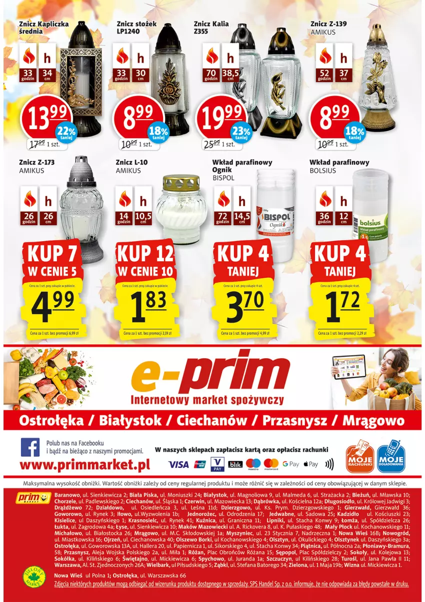 Gazetka promocyjna Prim Market - Gazetka - ważna 30.09 do 06.10.2021 - strona 16 - produkty: Bols, Bolsius, Fa, Sok, Znicz