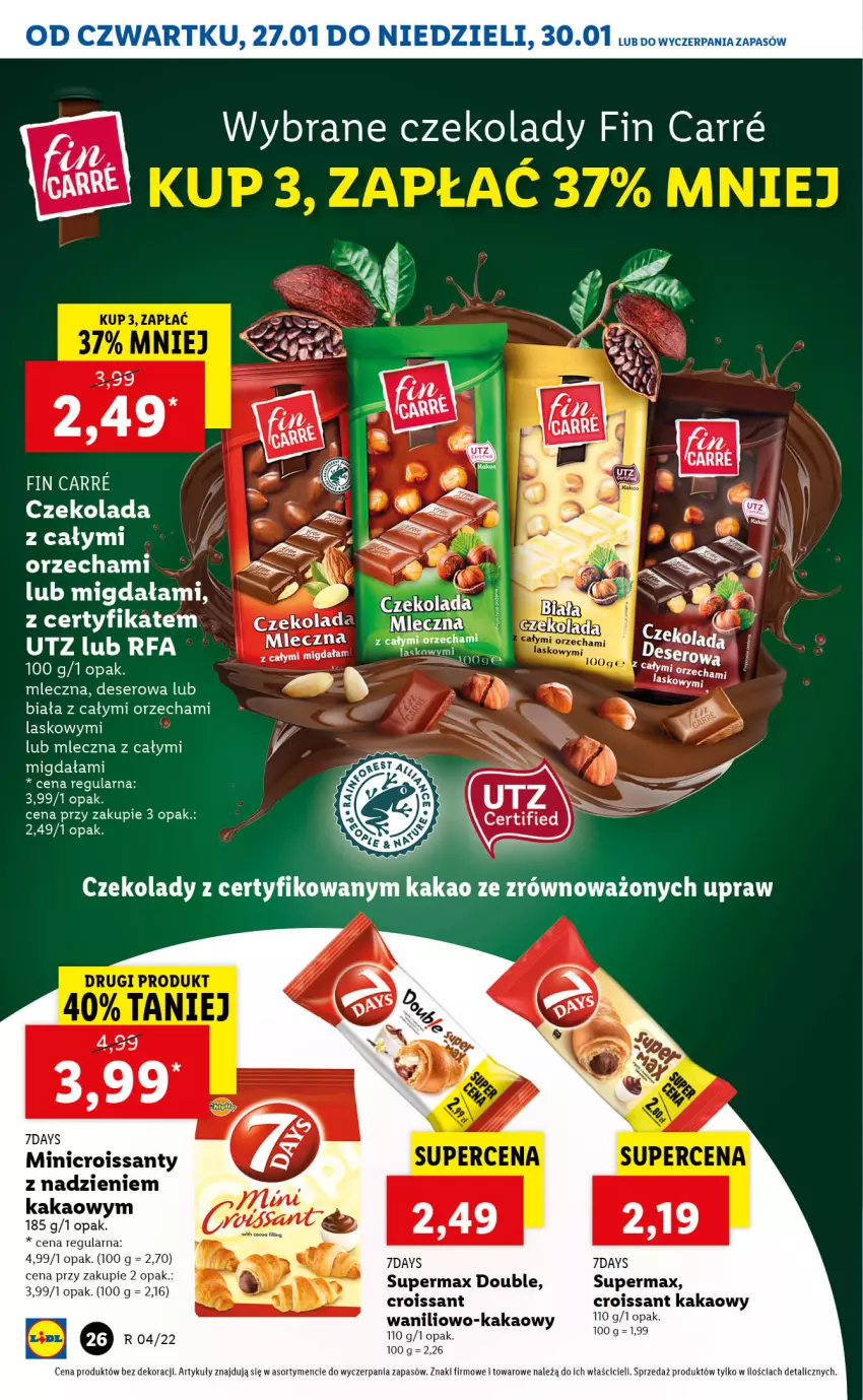 Gazetka promocyjna Lidl - GAZETKA - ważna 27.01 do 30.01.2022 - strona 26 - produkty: Croissant, Czekolada, Deser, Fa, Kakao, Ser