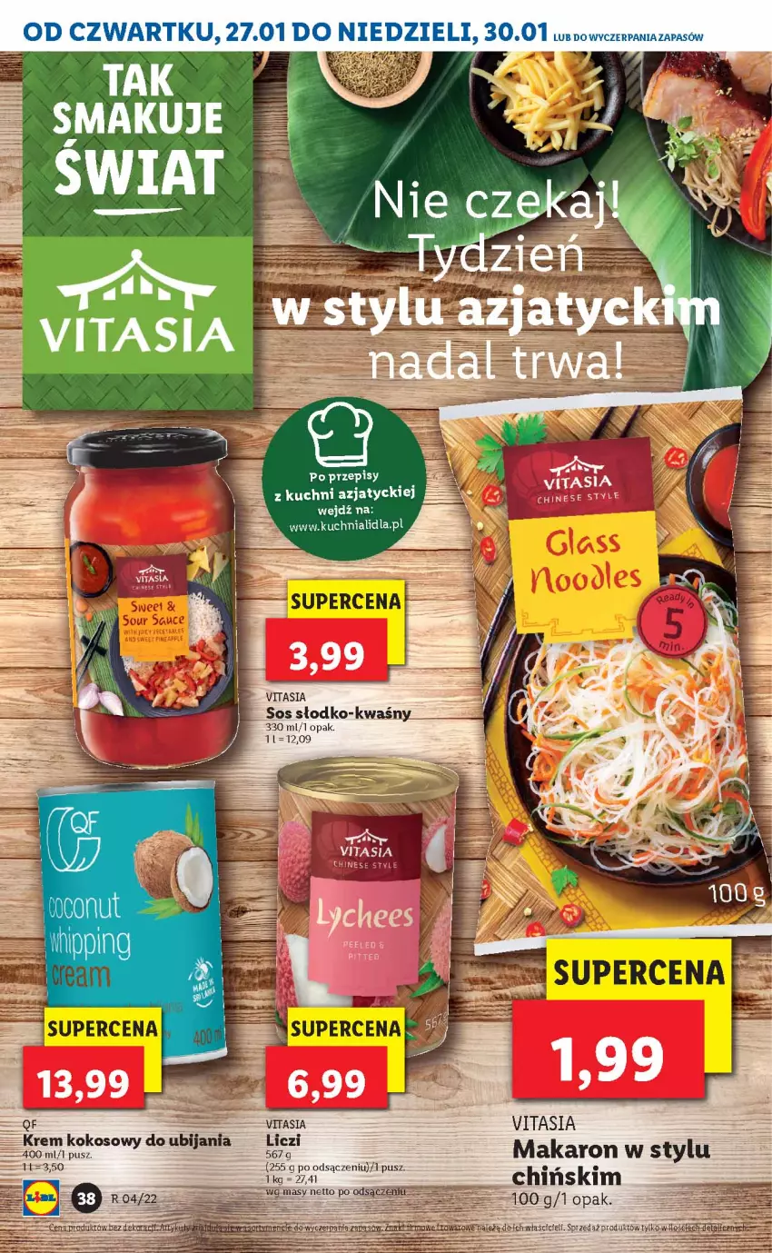 Gazetka promocyjna Lidl - GAZETKA - ważna 27.01 do 30.01.2022 - strona 38 - produkty: Kokos, Kuchnia, Liczi, Makaron, Sos