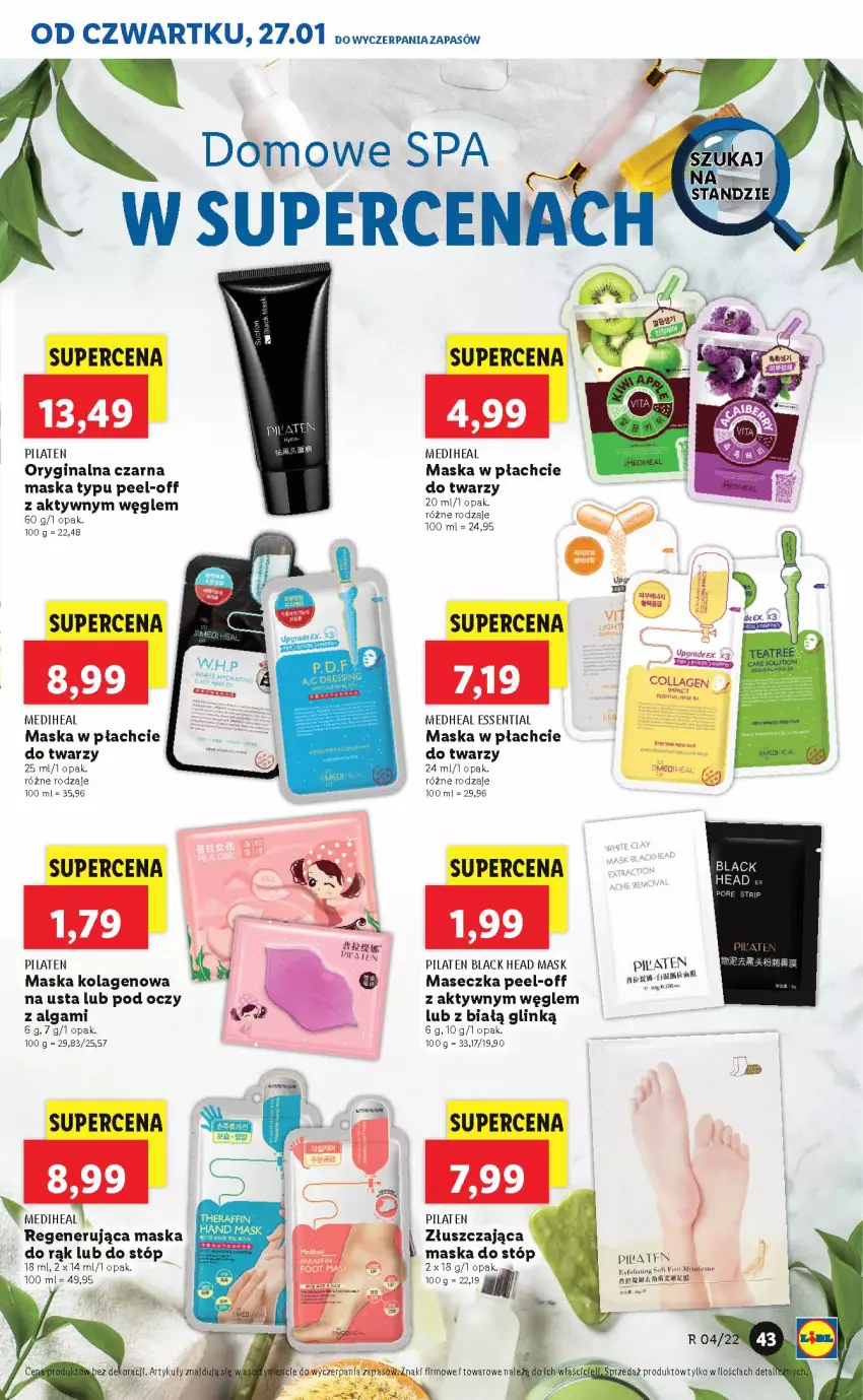 Gazetka promocyjna Lidl - GAZETKA - ważna 27.01 do 30.01.2022 - strona 43 - produkty: Gin, Kolagen, Lack, LG, Maska, Maska do stóp, Maska w płachcie, Por, Regenerująca maska