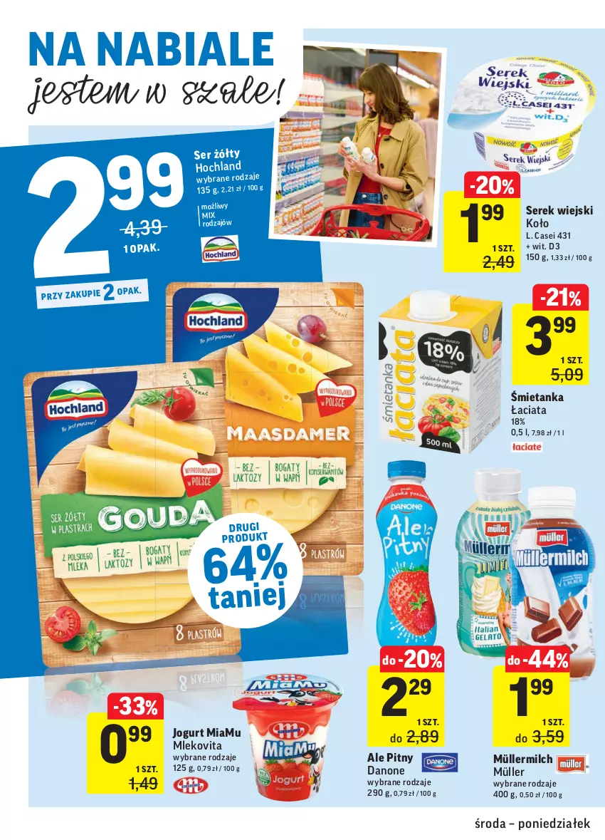 Gazetka promocyjna Intermarche - Gazetka tygodnia - ważna 07.04 do 12.04.2021 - strona 16 - produkty: Danone, Hochland, Jogurt, Mleko, Mlekovita, Müller, Müllermilch, Ser, Serek, Serek wiejski, Szal