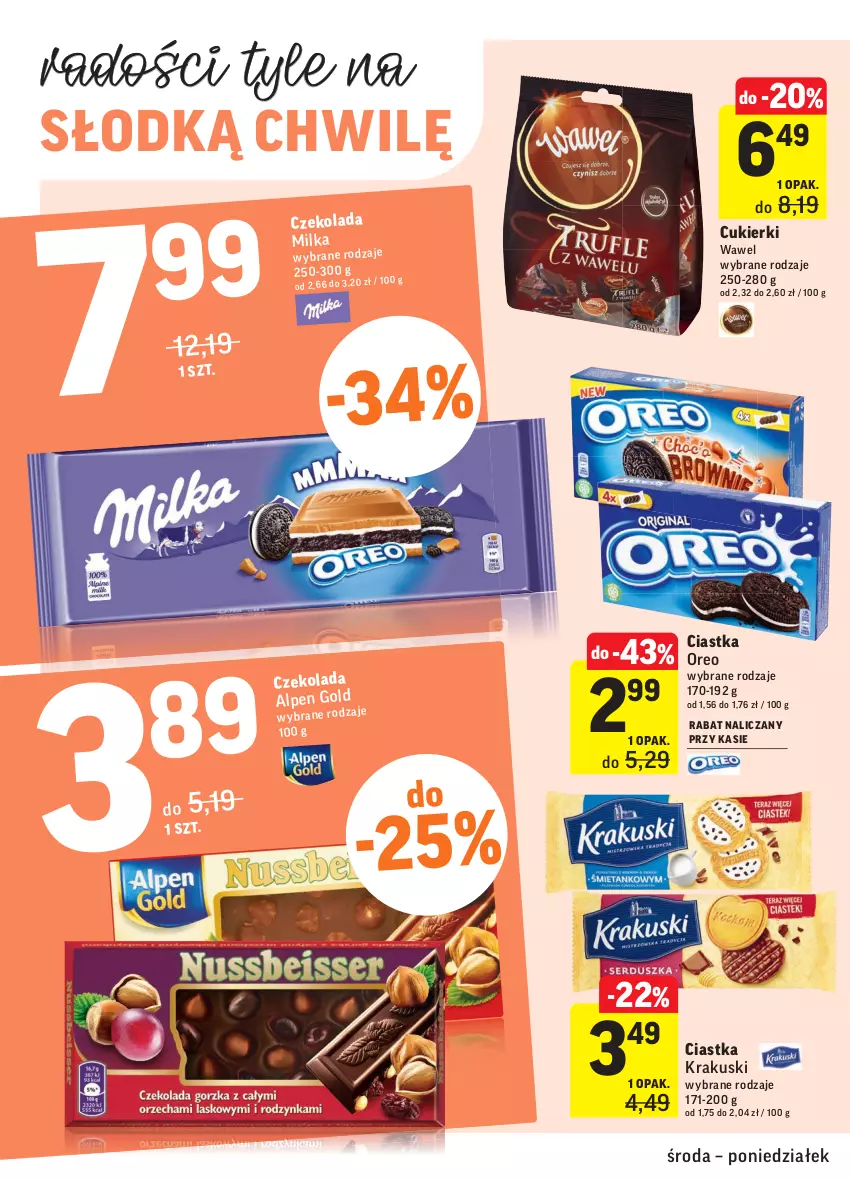 Gazetka promocyjna Intermarche - Gazetka tygodnia - ważna 07.04 do 12.04.2021 - strona 26 - produkty: Ciastka, Cukier, Cukierki, Czekolada, Krakus, Krakuski, Milka, Oreo, Wawel