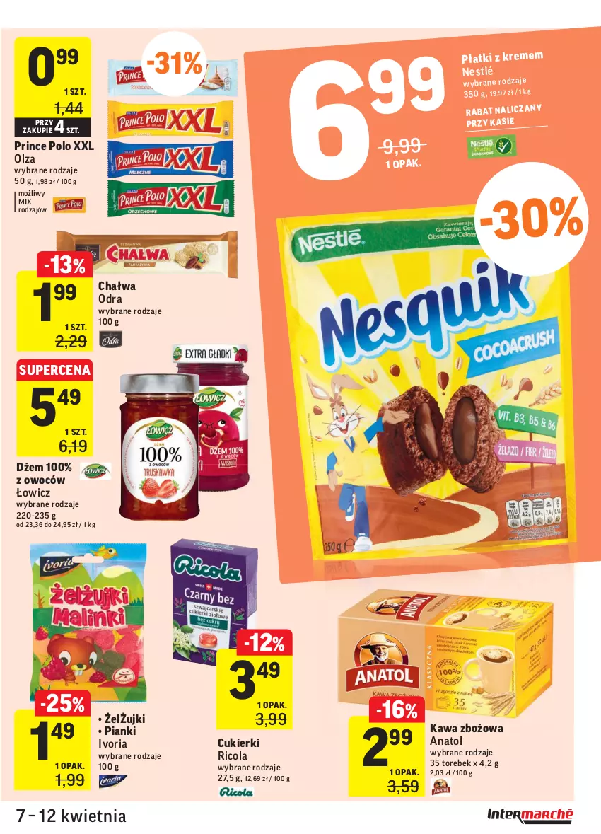 Gazetka promocyjna Intermarche - Gazetka tygodnia - ważna 07.04 do 12.04.2021 - strona 27 - produkty: Chałwa, Cukier, Cukierki, Dżem, Kawa, Kawa zbożowa, Prince Polo