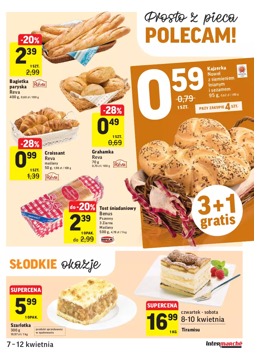 Gazetka promocyjna Intermarche - Gazetka tygodnia - ważna 07.04 do 12.04.2021 - strona 9 - produkty: Bagietka, Croissant, Danio, Gra, Kajzerka, Piec, Sezam, Szarlotka