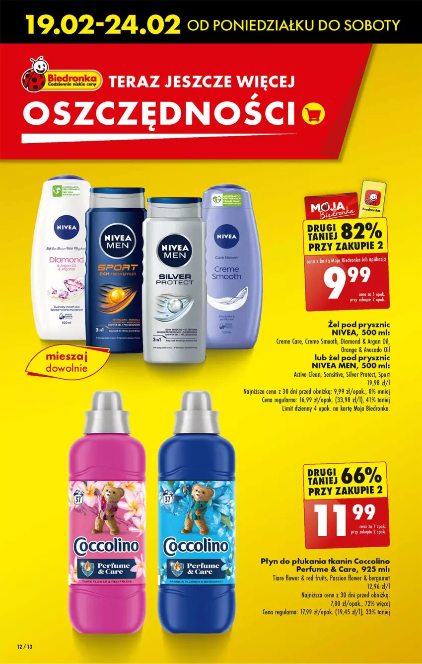 Gazetka promocyjna Biedronka - Od poniedzialku - ważna 19.02 do 24.02.2024 - strona 12 - produkty: Avocado, Coccolino, Dron, Nivea, Nivea Men, Perfum, Płyn do płukania, Por, Sport, Tera