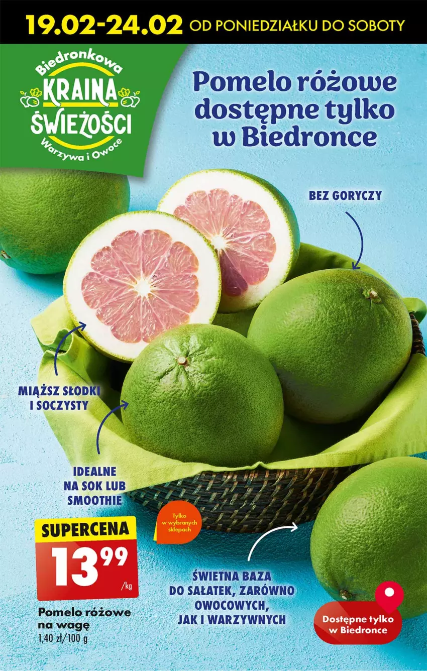 Gazetka promocyjna Biedronka - Od poniedzialku - ważna 19.02 do 24.02.2024 - strona 20 - produkty: Dron, Pomelo, Sałat, Smoothie, Sok