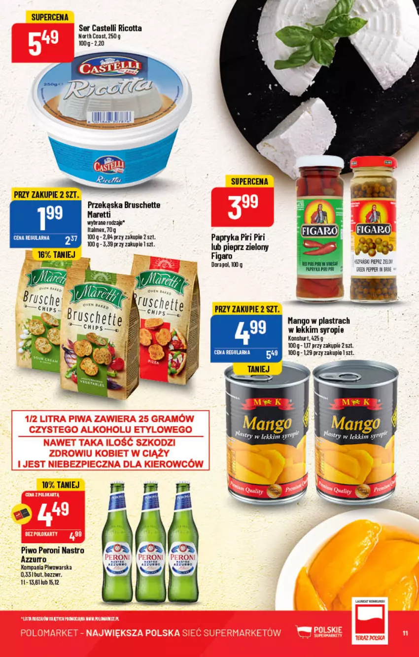 Gazetka promocyjna PoloMarket - Gazetka pomocyjna - ważna 22.06 do 28.06.2022 - strona 11 - produkty: Bruschette, Mango, Papryka, Piwo, Ricotta, Ser, Syrop