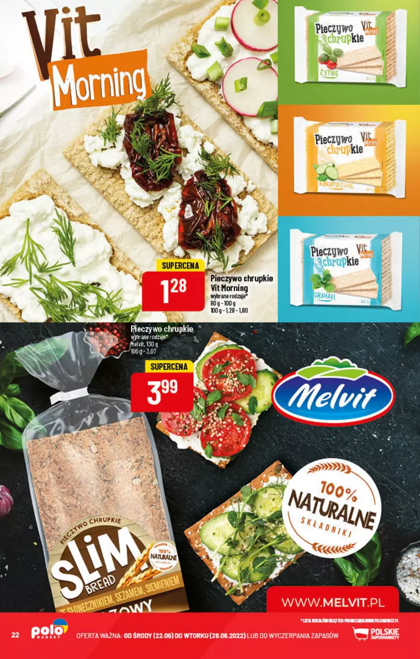 Gazetka promocyjna PoloMarket - Gazetka pomocyjna - ważna 22.06 do 28.06.2022 - strona 22 - produkty: Chrupki, Piec, Pieczywo, Pieczywo chrupkie