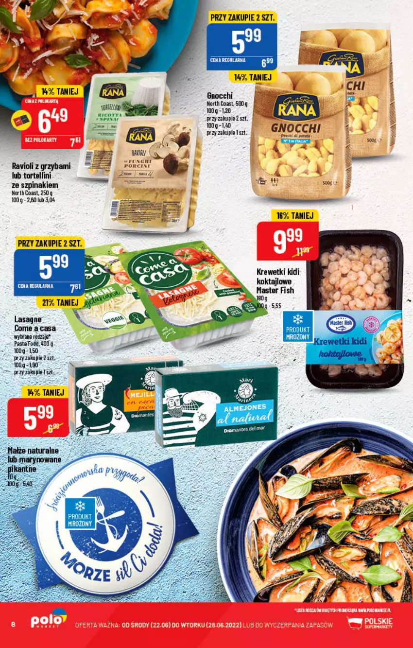 Gazetka promocyjna PoloMarket - Gazetka pomocyjna - ważna 22.06 do 28.06.2022 - strona 8 - produkty: Gnocchi, Krewetki, Lasagne, Ryż, Szpinak