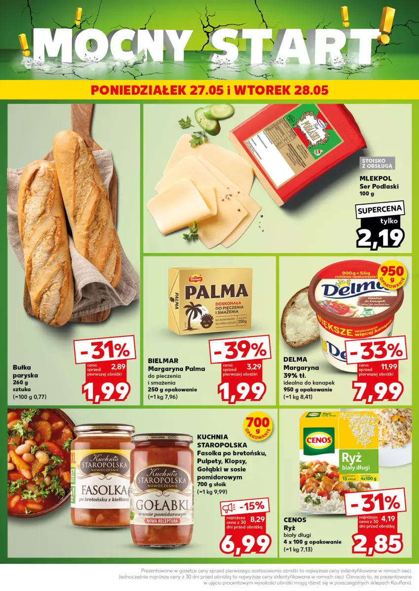 Gazetka promocyjna Kaufland - Kaufland - ważna 27.05 do 28.05.2024 - strona 4 - produkty: Bułka, Cenos, Delma, Fa, Margaryna, Palma, Piec, Podlaski, Pulpety, Ryż, Ryż biały, Ser, Sos