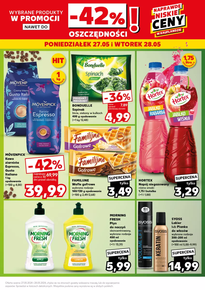 Gazetka promocyjna Kaufland - Kaufland - ważna 27.05 do 28.05.2024 - strona 5 - produkty: Bonduelle, Fa, Hortex, Kawa, Kawa ziarnista, Lakier, Napój, Rum, Syoss, Szpinak, Wafle