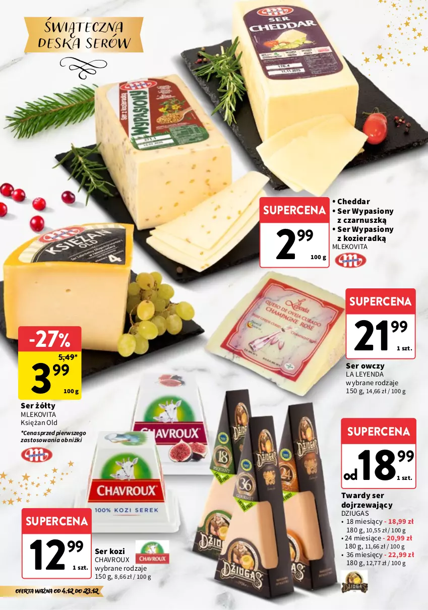 Gazetka promocyjna Intermarche - Gazetka Intermarche - ważna 04.12 do 23.12.2025 - strona 4 - produkty: Cheddar, Deska serów, Mleko, Mlekovita, Ser, Ser kozi, Ser owczy
