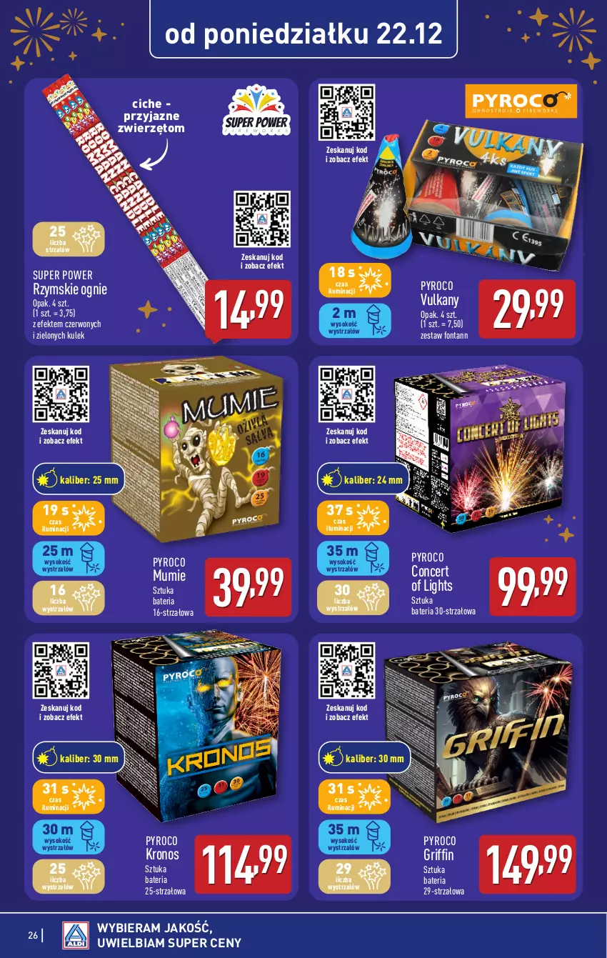 Gazetka promocyjna Aldi - Pełna oferta - ważna 22.12 do 27.12.2025 - strona 26 - produkty: Bateria, Rzymskie ognie, Sok, Strzałów