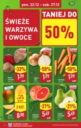 Gazetka promocyjna Aldi - Pełna oferta - Gazetka - ważna od 27.12 do 27.12.2025 - strona 8 - produkty: Cebula, Warzywa, Warzywa i owoce, Gruszki, Buraki, Owoce, Mango, Grejpfrut