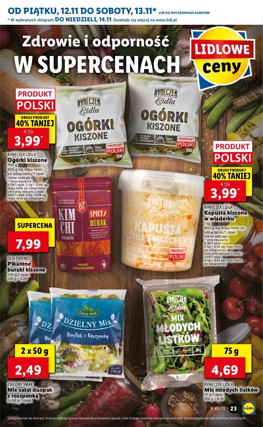 Gazetka promocyjna Lidl - GAZETKA - ważna 12.11 do 14.11.2021 - strona 23 - produkty: Buraki, Por, Sałat, Zdrowie