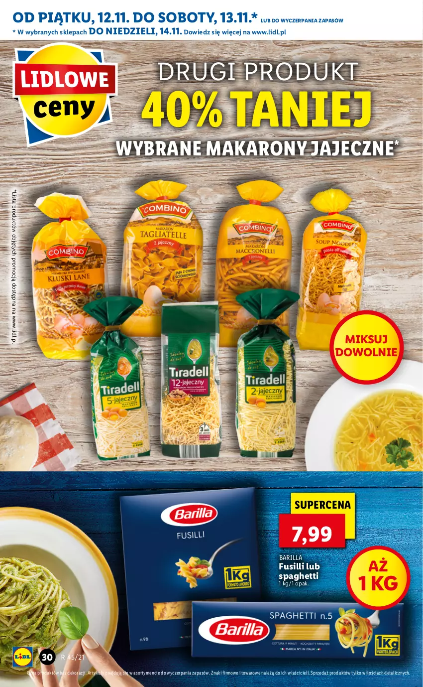 Gazetka promocyjna Lidl - GAZETKA - ważna 12.11 do 14.11.2021 - strona 30 - produkty: Barilla, Makaron, Spaghetti