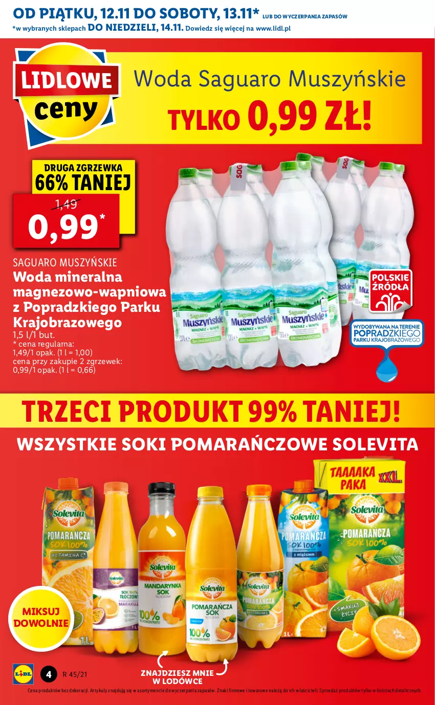 Gazetka promocyjna Lidl - GAZETKA - ważna 12.11 do 14.11.2021 - strona 4 - produkty: Magnez, Mus, Obraz, Sok, Woda, Woda mineralna