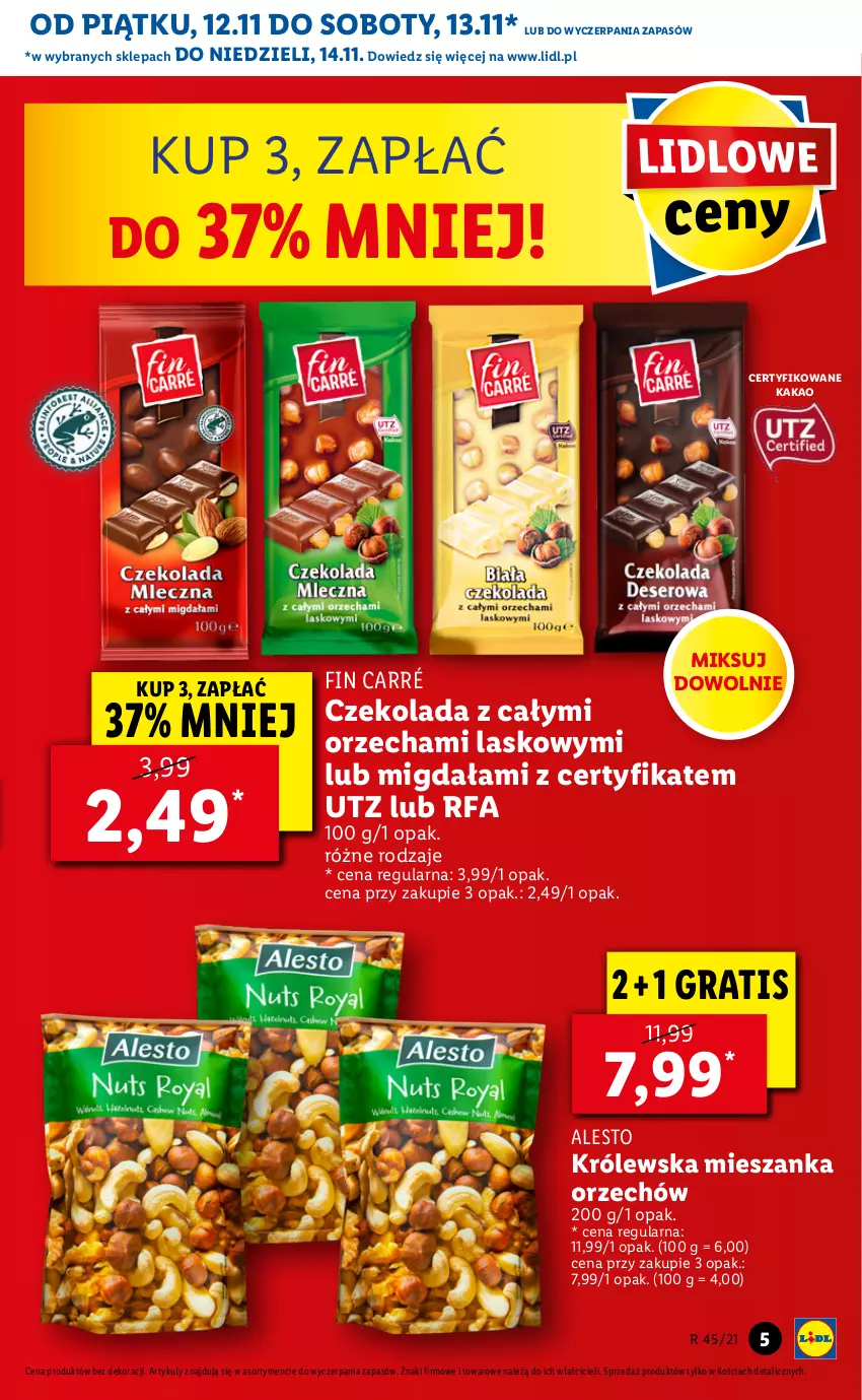 Gazetka promocyjna Lidl - GAZETKA - ważna 12.11 do 14.11.2021 - strona 5 - produkty: Czekolada, Fa, Gra, Kakao