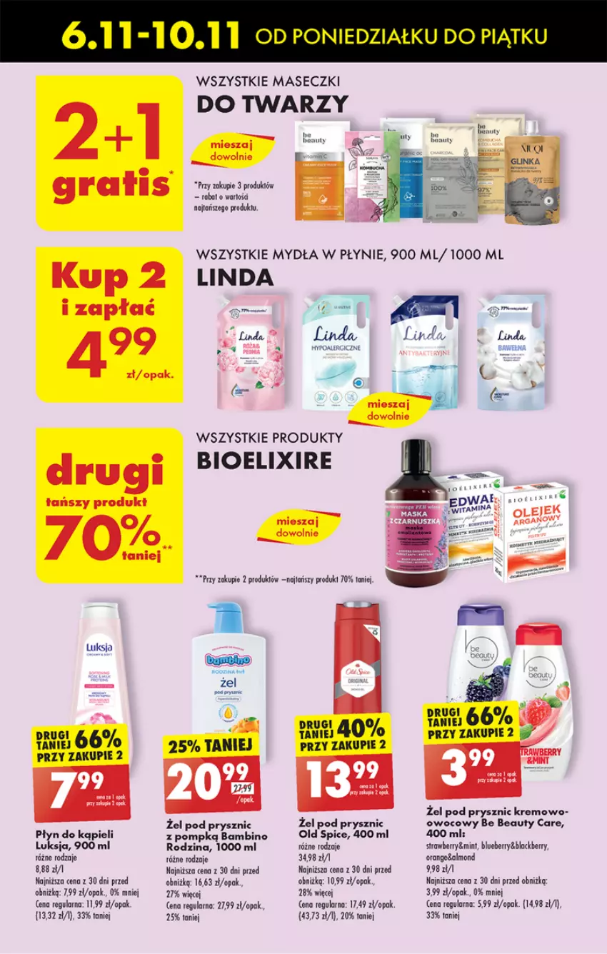 Gazetka promocyjna Biedronka - Od poniedzialku - ważna 06.11 do 11.11.2023 - strona 53 - produkty: Be Be, Lack, Luksja, Old Spice, Olej, Płyn do kąpieli