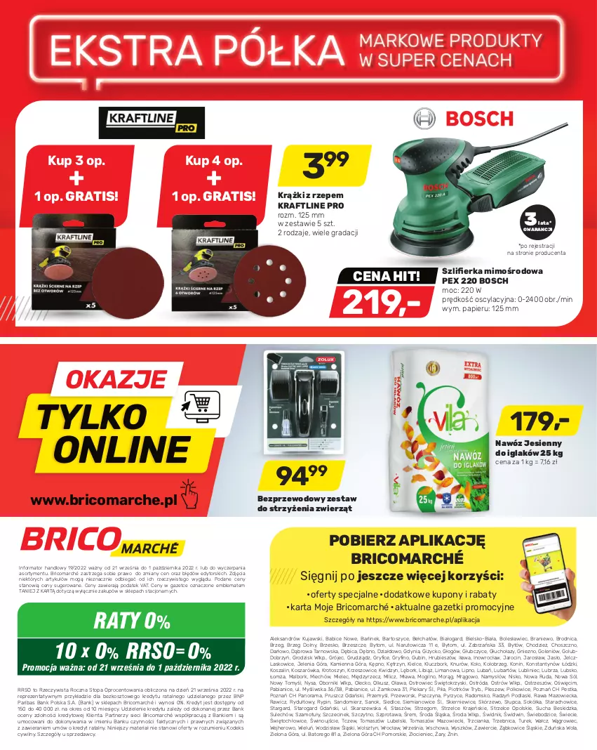 Gazetka promocyjna Bricomarche - Gazetka - ważna 21.09 do 01.10.2022 - strona 8 - produkty: BIC, Bosch, Fa, Gra, Gry, Kosz, Kujawski, Namysłów, Nawóz, Papier, Podlaski, Rama, Sok, Sokół, Sól, Sprzedawcy, Szal, Szlifierka, Szprot, Top, Wino