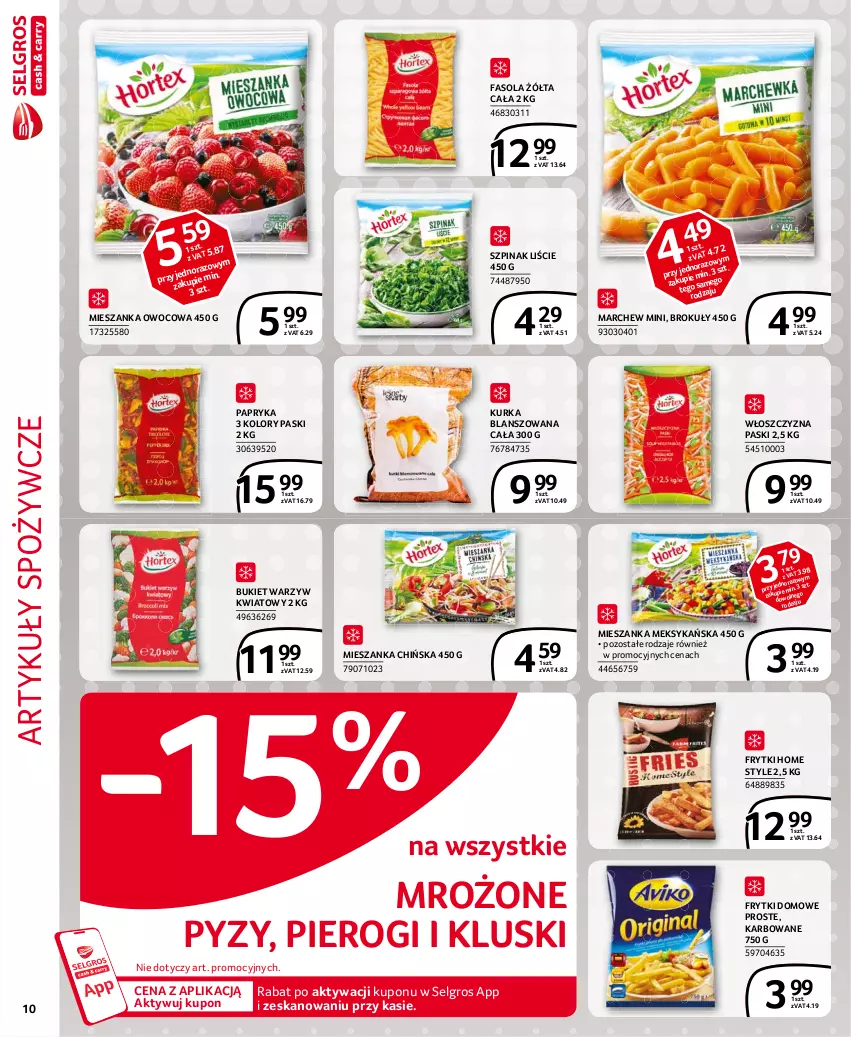 Gazetka promocyjna Selgros - Extra Oferta - ważna 01.02 do 28.02.2021 - strona 10 - produkty: Artykuły spożywcze, Brokuły, Bukiet, Bukiet warzyw, Fa, Fasola, Frytki, LG, Mieszanka meksykańska, Papryka, Pierogi, Szpinak