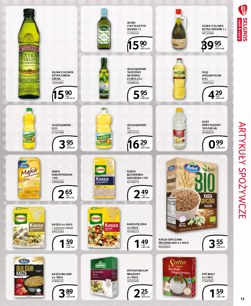 Gazetka promocyjna Selgros - Extra Oferta - ważna 01.02 do 28.02.2021 - strona 15 - produkty: Artykuły spożywcze, Bulgur, Gin, Gry, Kasza, Kasza gryczana, Kasza jęczmienna, Kujawski, LG, Mąka, Ocet, Olej, Oliwa z oliwek, Ryż, Ryż biały, Ryż naturalny