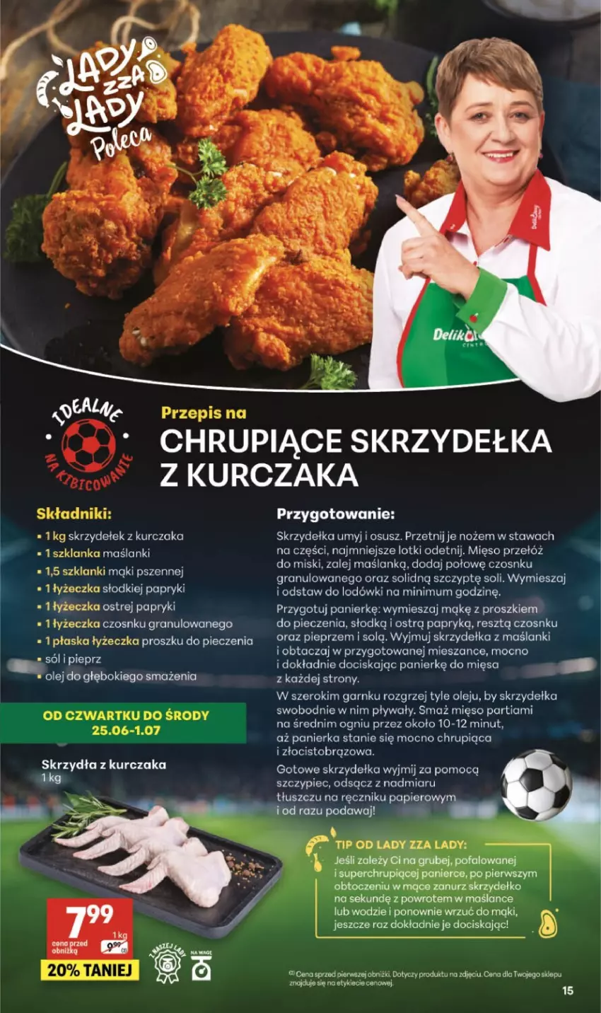 Gazetka promocyjna Delikatesy Centrum - Franczyza DC26 Czwartek - ważna 25.06 do 01.07.2026 - strona 15 - produkty: Fa, Gra, Kurczak, Lanki, Mięso, Noż, Olej, Papier, Piec, Pieprz, Ręcznik, Skrzydełka z kurczaka, Sól, Szklanka