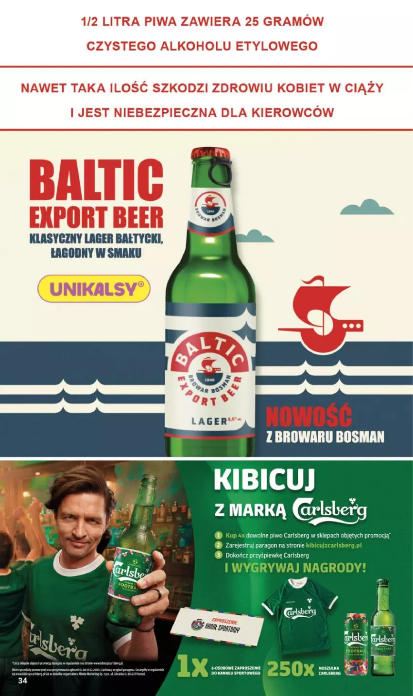 Gazetka promocyjna Delikatesy Centrum - Franczyza DC26 Czwartek - ważna 25.06 do 01.07.2026 - strona 34 - produkty: BIC, Carlsberg, Gry, Piwo