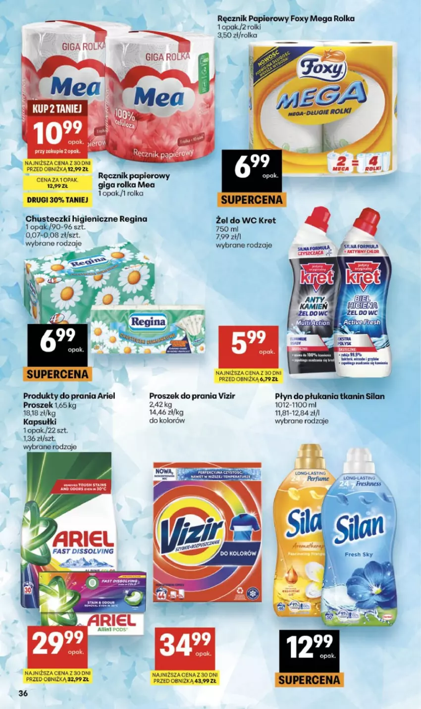 Gazetka promocyjna Delikatesy Centrum - Franczyza DC26 Czwartek - ważna 25.06 do 01.07.2026 - strona 36 - produkty: Ariel, Fa, Foxy, Gin, Kret, Papier, Proszek do prania, Ręcznik, Rolki, Vizir